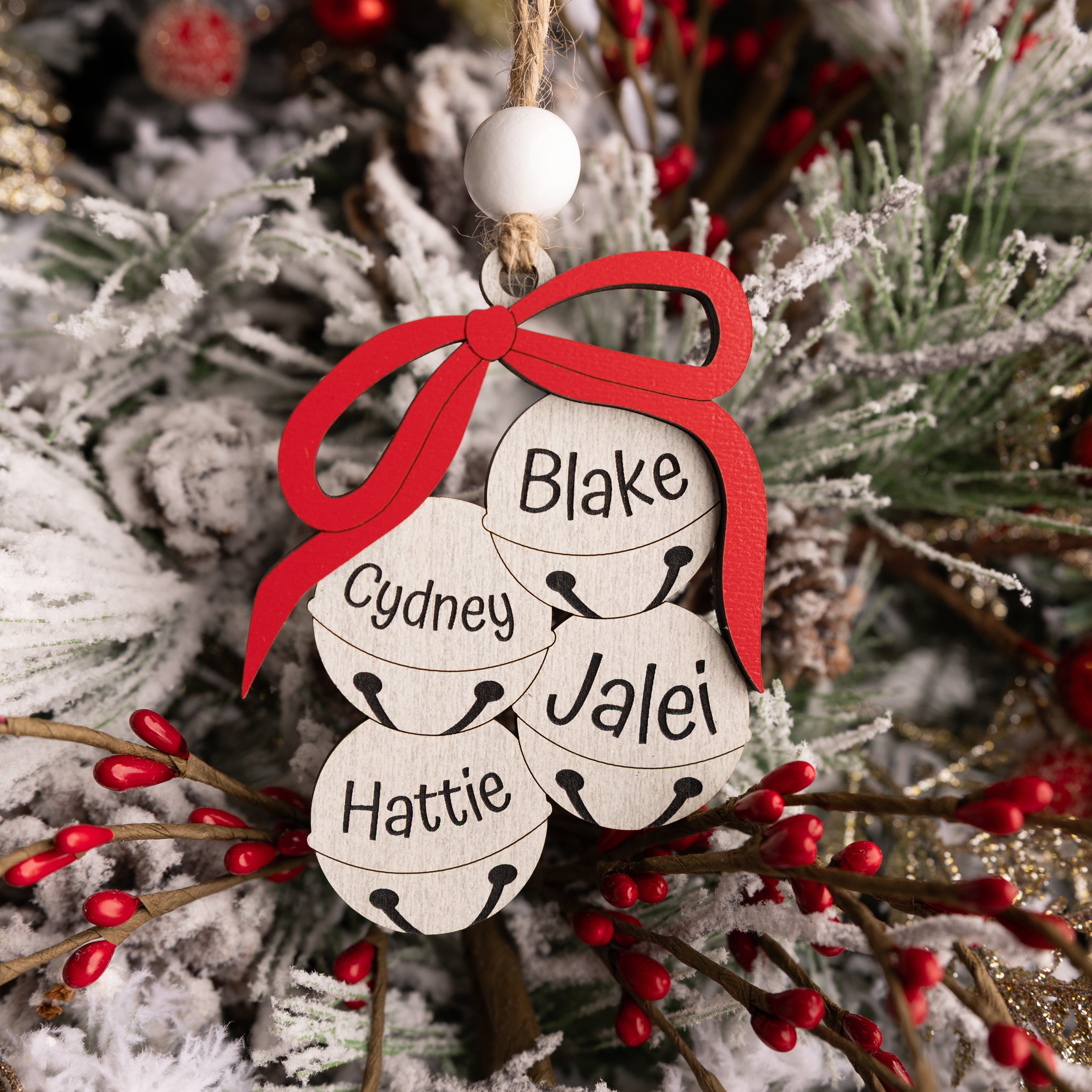 Christmas Bells Family Ornament - Personalized