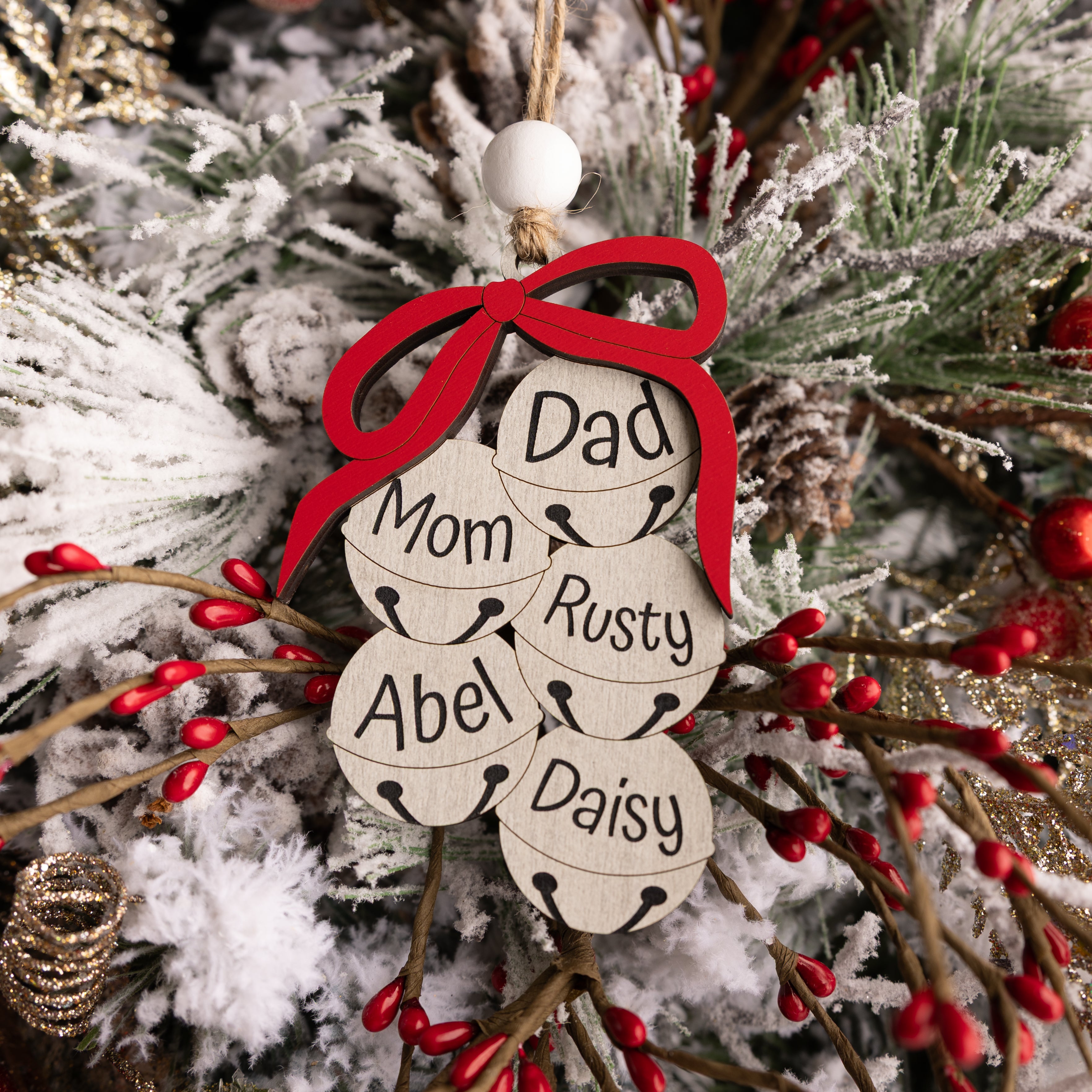 Christmas Bells Family Ornament - Personalized