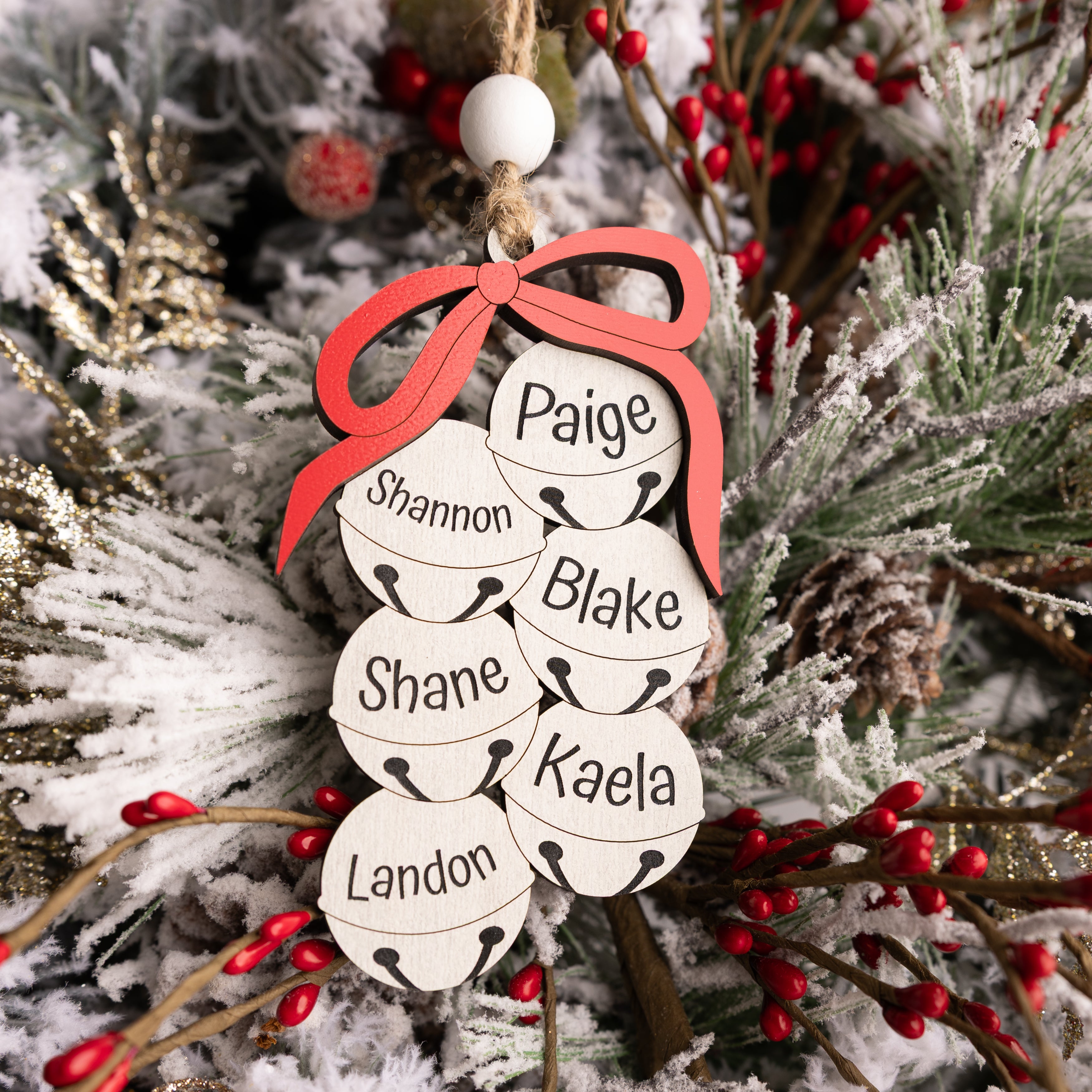 Christmas Bells Family Ornament - Personalized