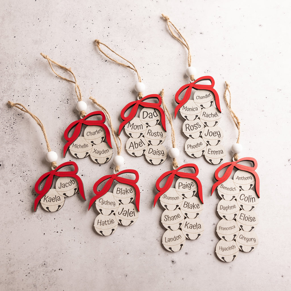 Christmas Bells Family Ornament - Personalized