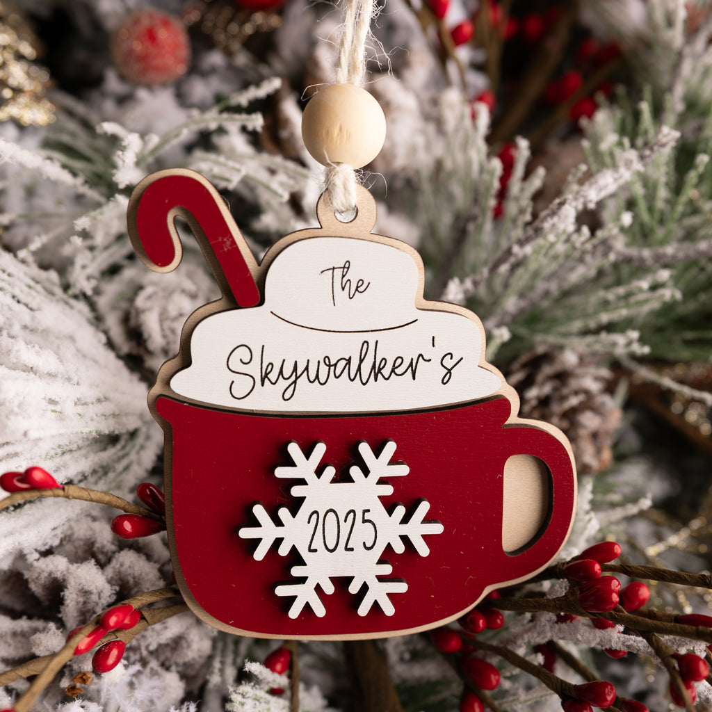 Cocoa Mug Family Ornament - Personalized