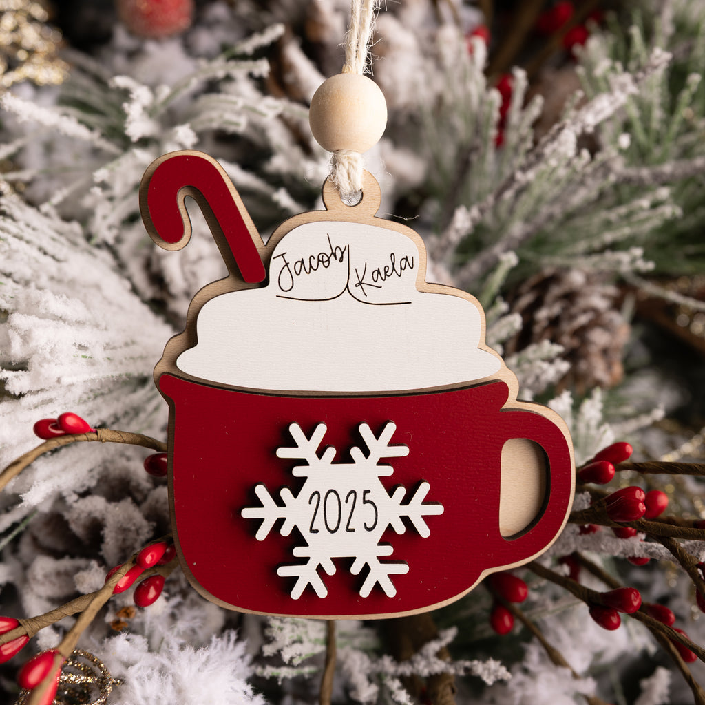 Cocoa Mug Family Ornament - Personalized