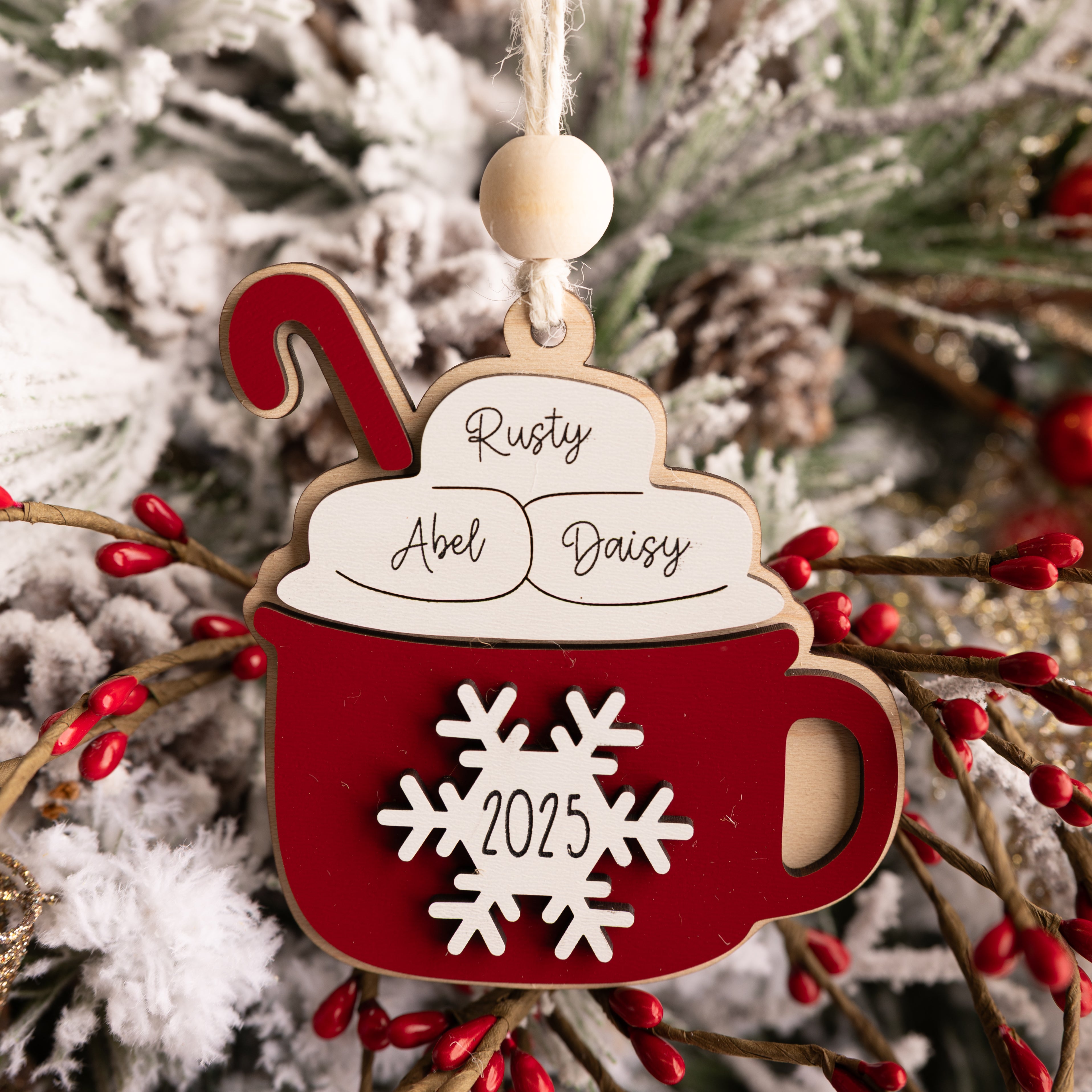 Cocoa Mug Family Ornament - Personalized