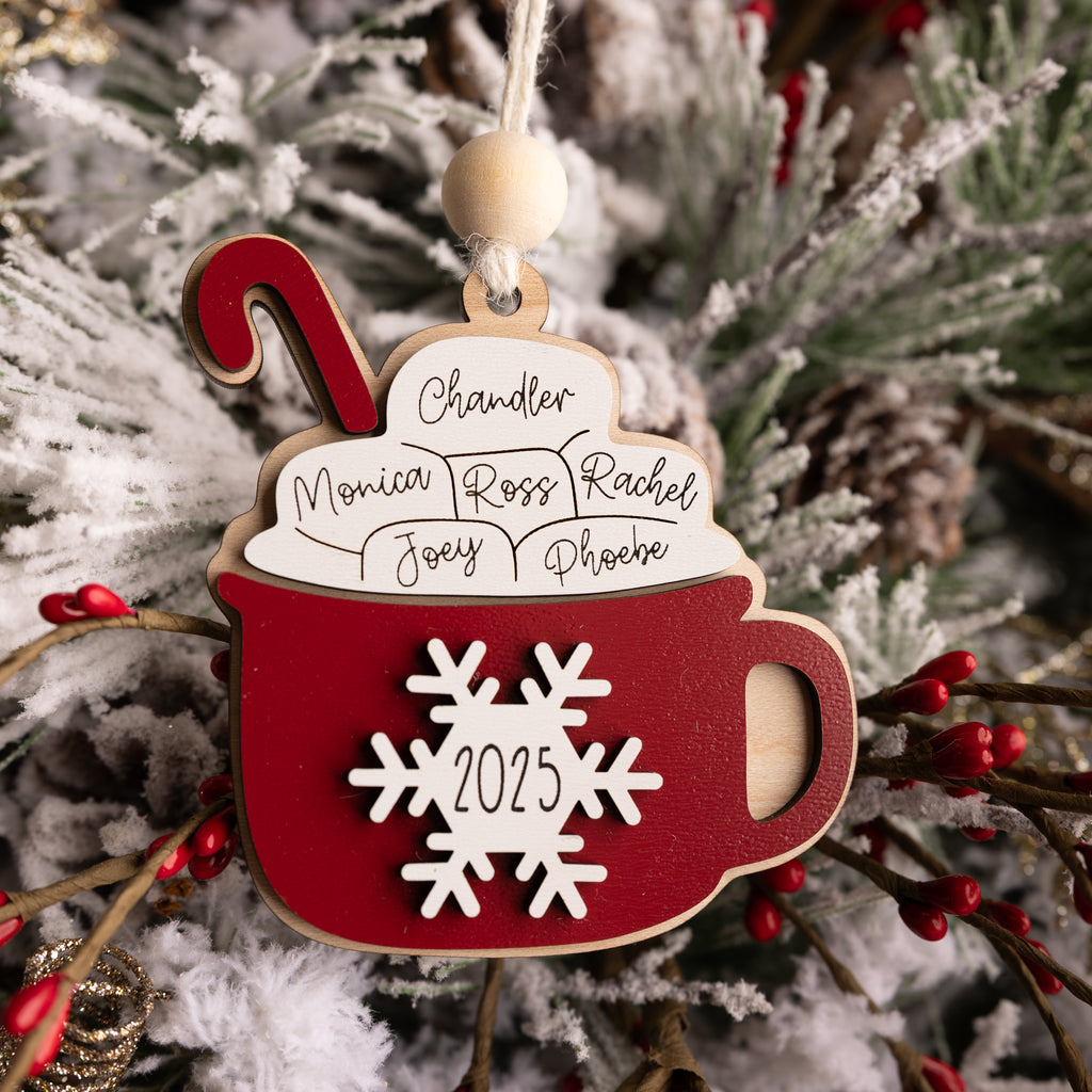 Cocoa Mug Family Ornament - Personalized