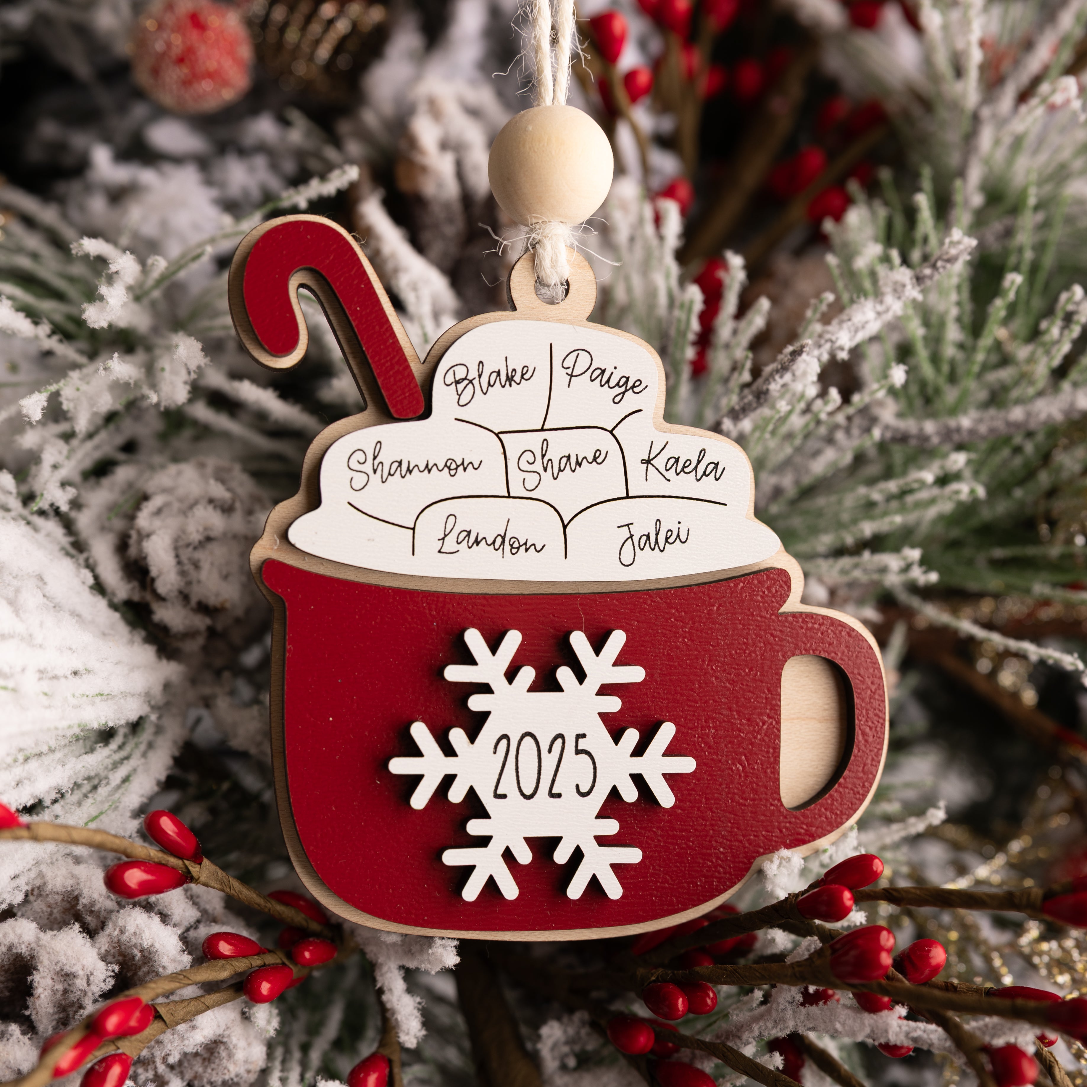 Cocoa Mug Family Ornament - Personalized