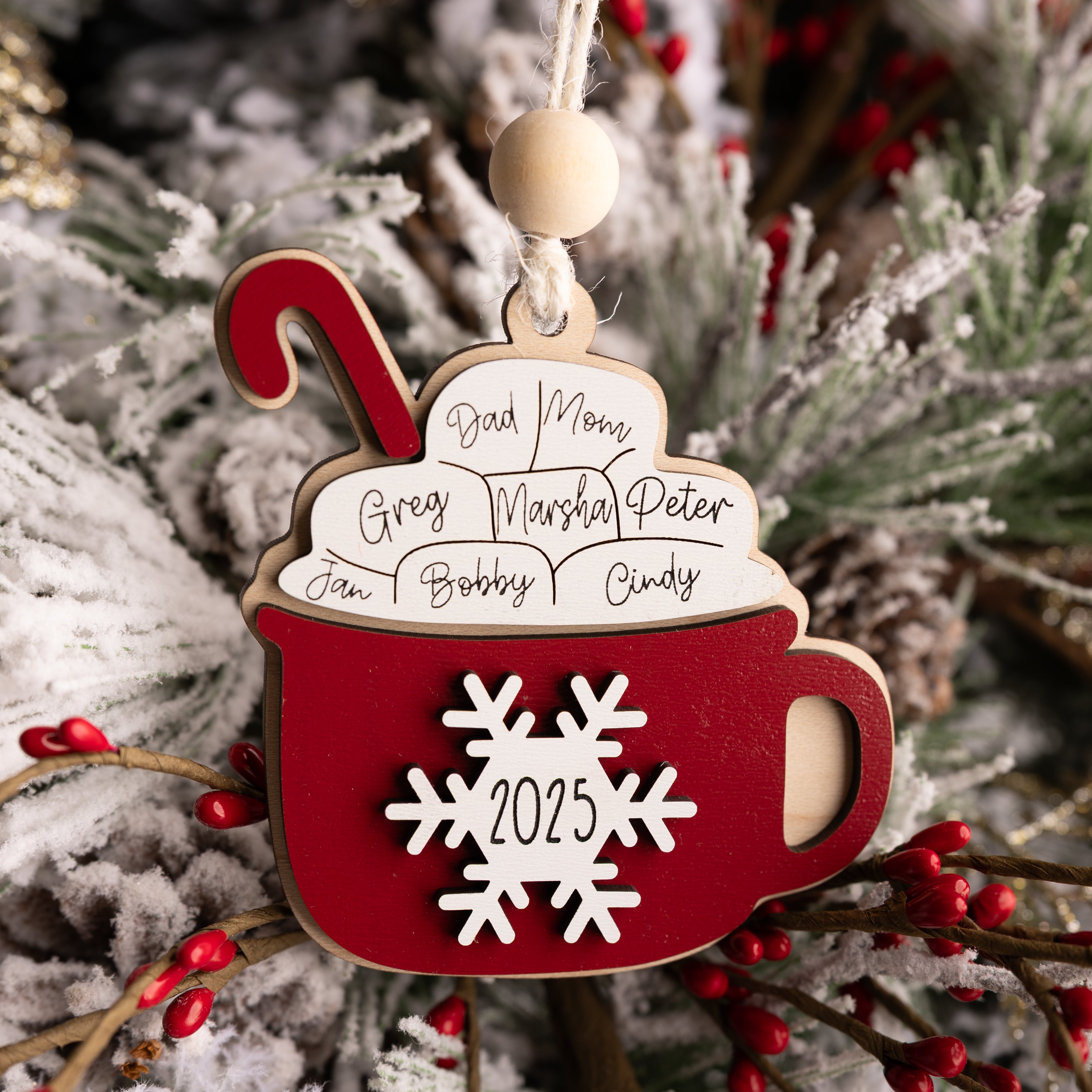 Cocoa Mug Family Ornament - Personalized