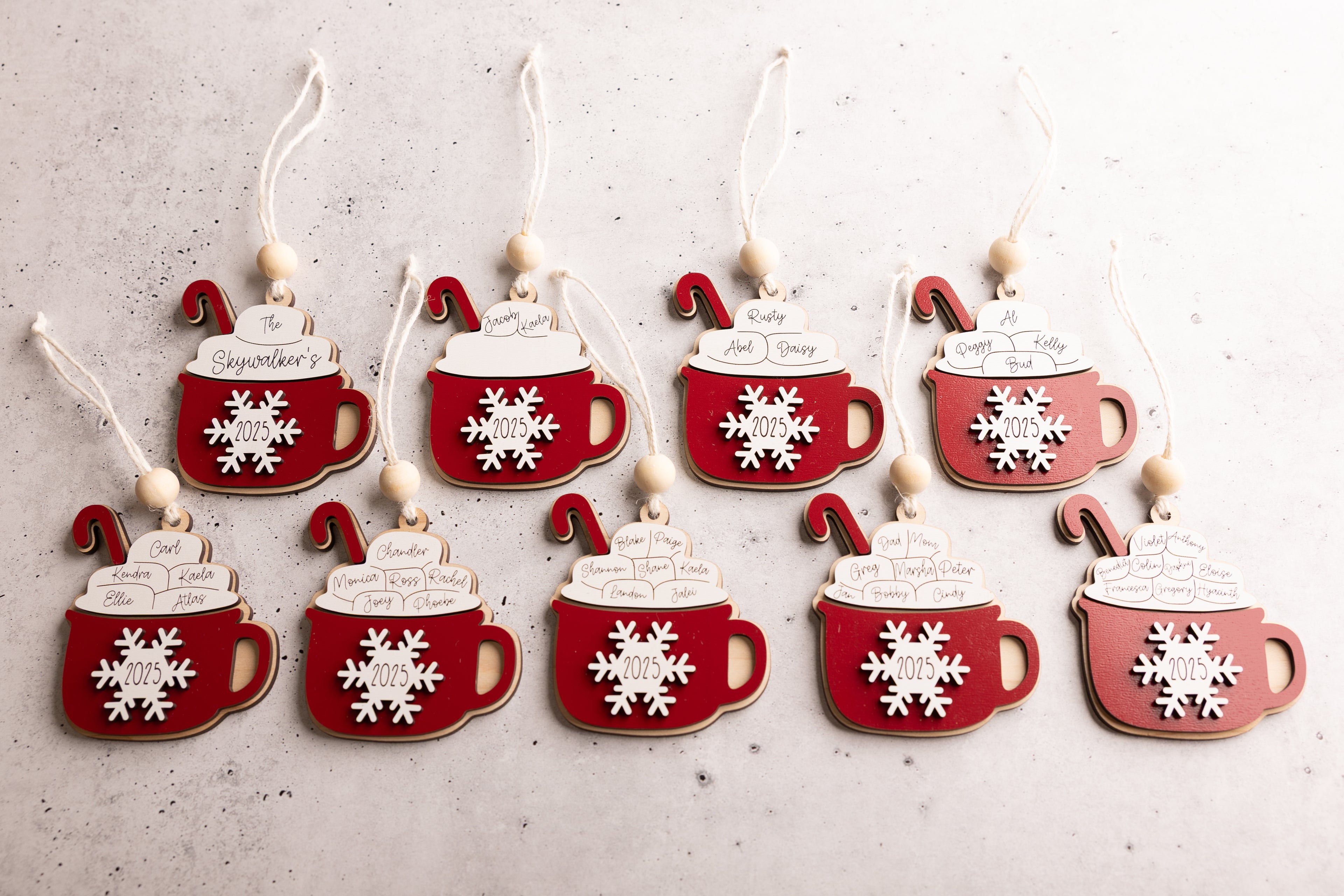 Cocoa Mug Family Ornament - Personalized