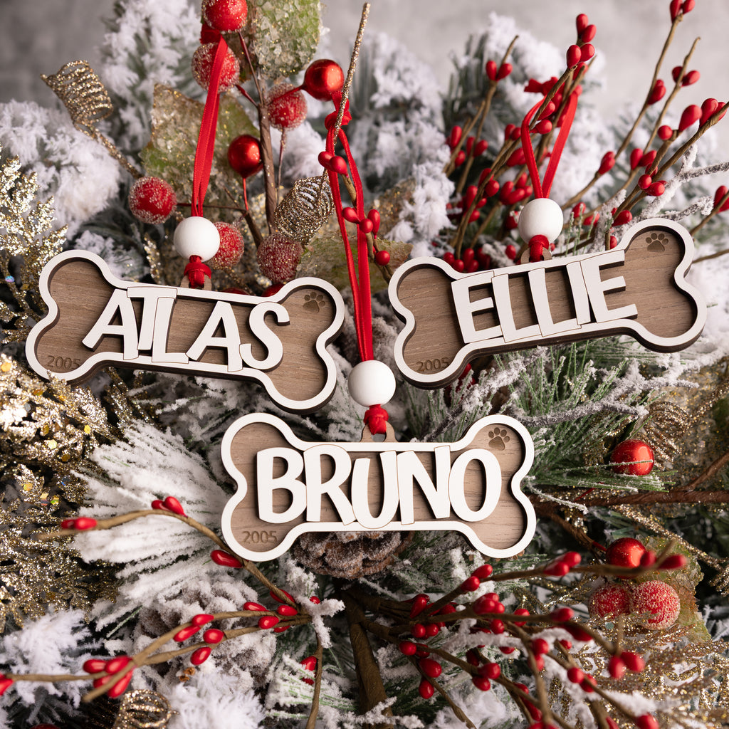 Dog Bone Ornament - Personalized