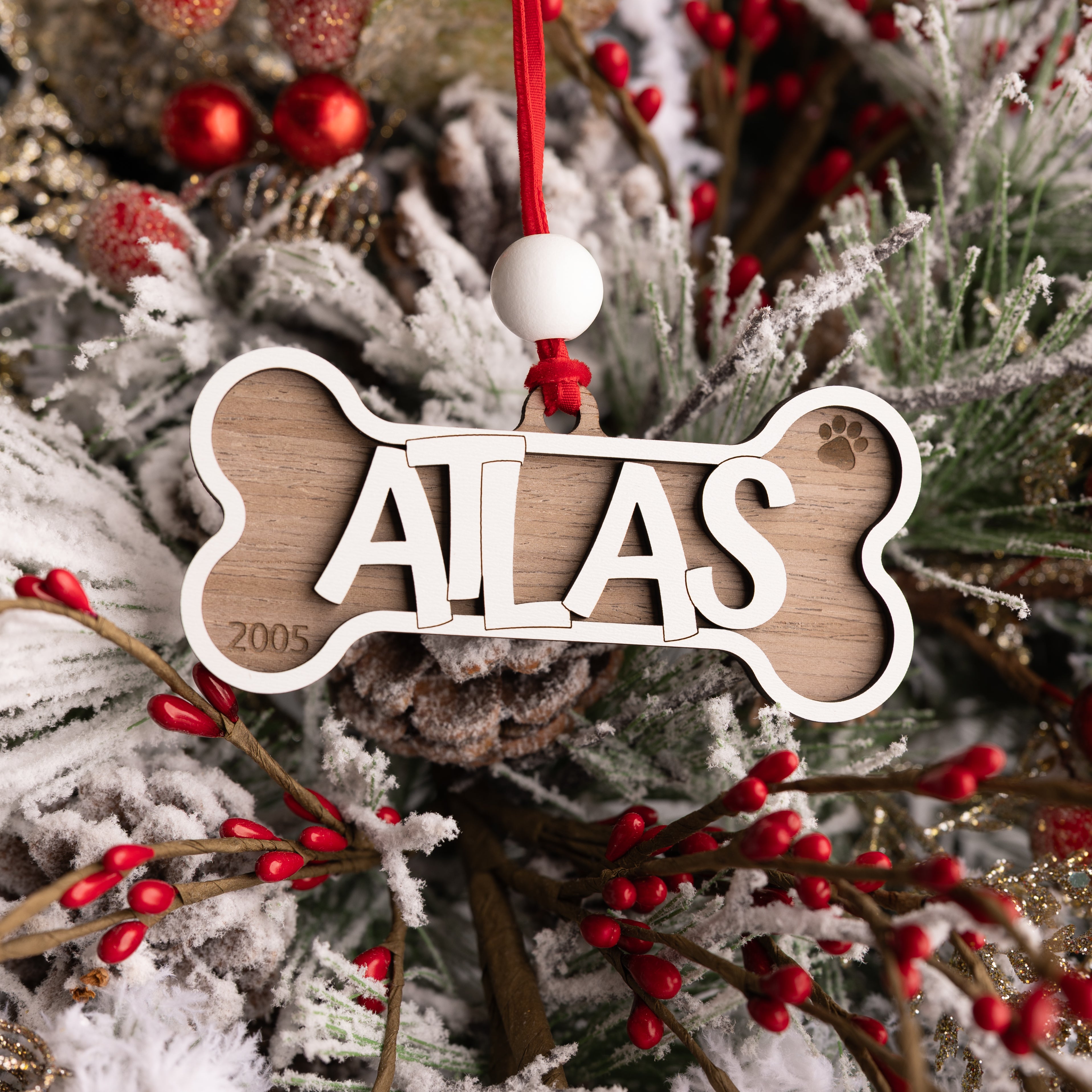 Dog Bone Ornament - Personalized