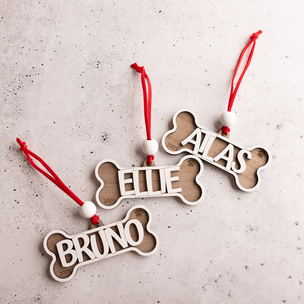 Dog Bone Ornament - Personalized