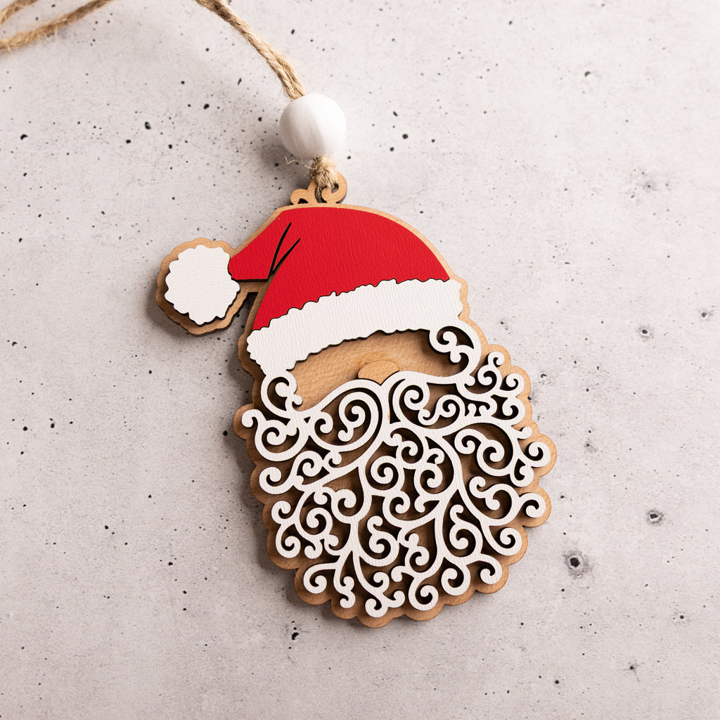 Swirly Santa Ornament