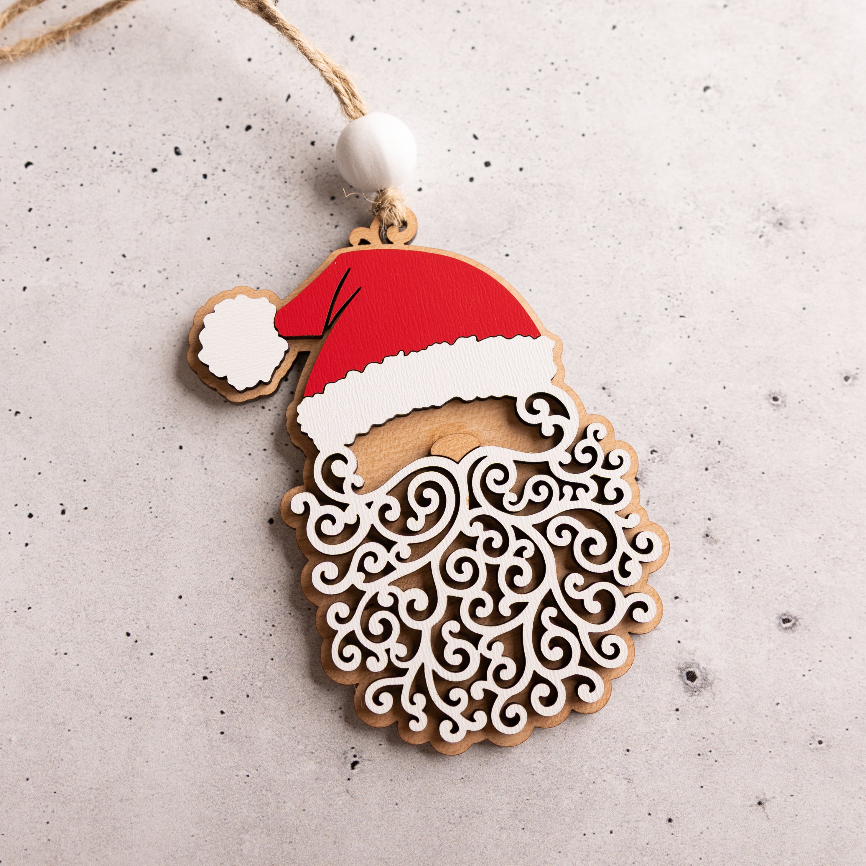 Swirly Santa Ornament
