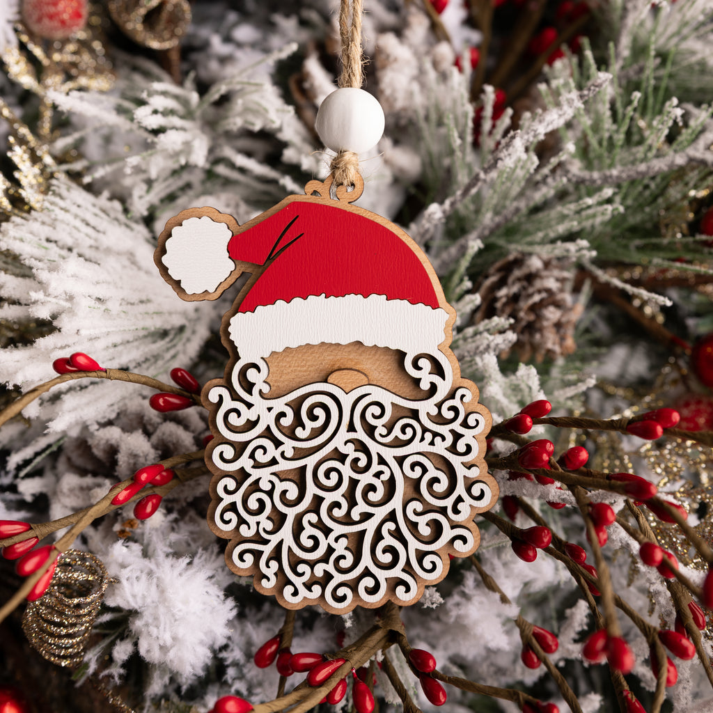 Swirly Santa Ornament