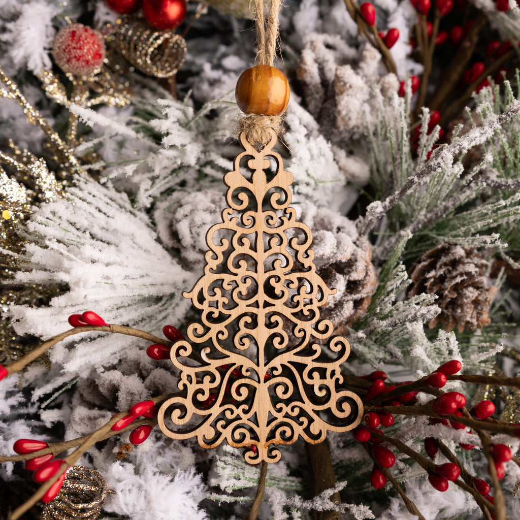 Swirly Christmas Tree Ornaments