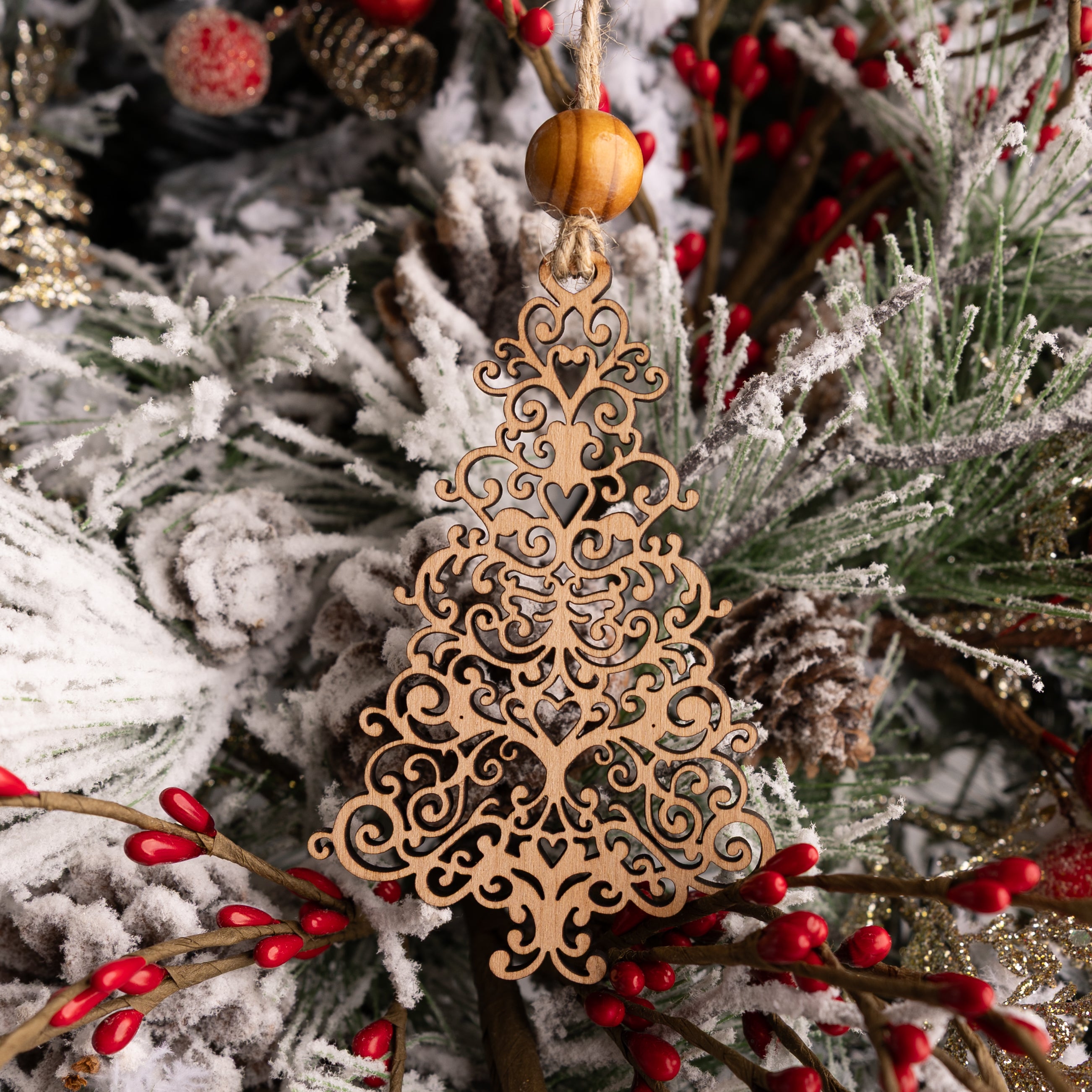 Swirly Christmas Tree Ornaments