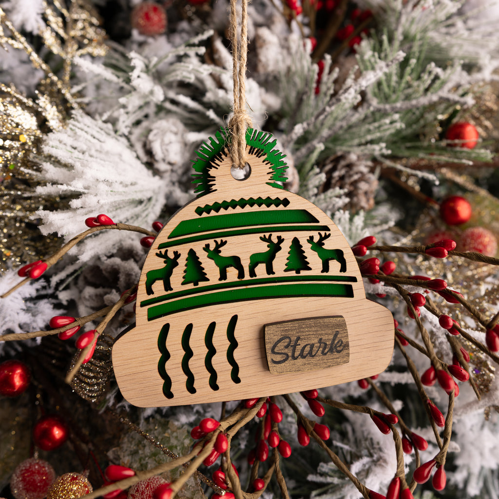 Winter Beanie Ornament - Personalized