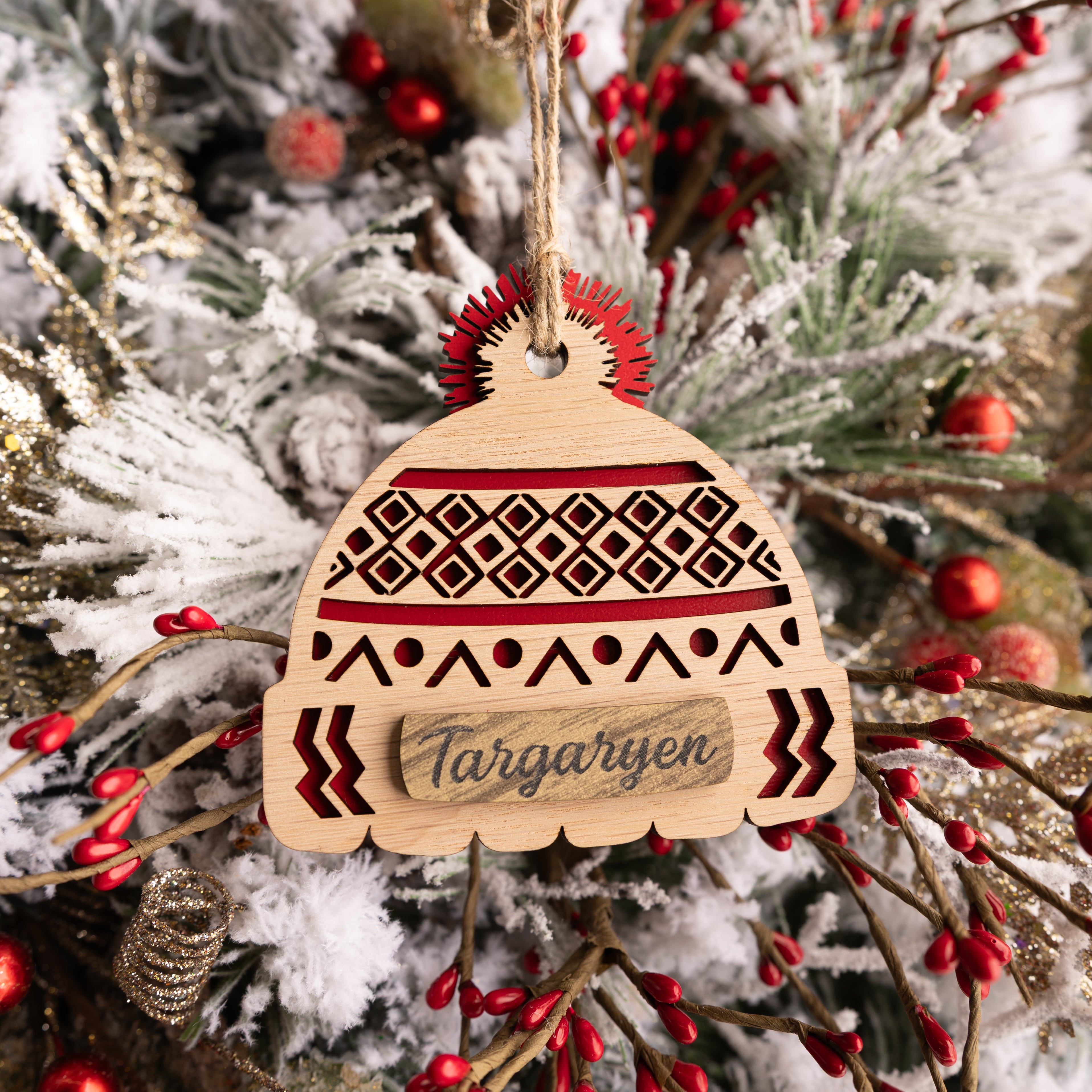 Winter Beanie Ornament - Personalized
