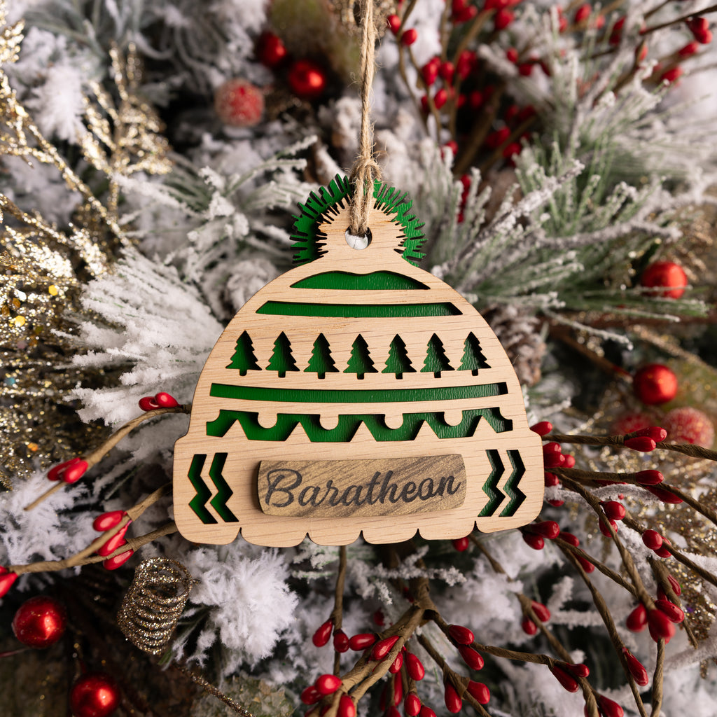 Winter Beanie Ornament - Personalized