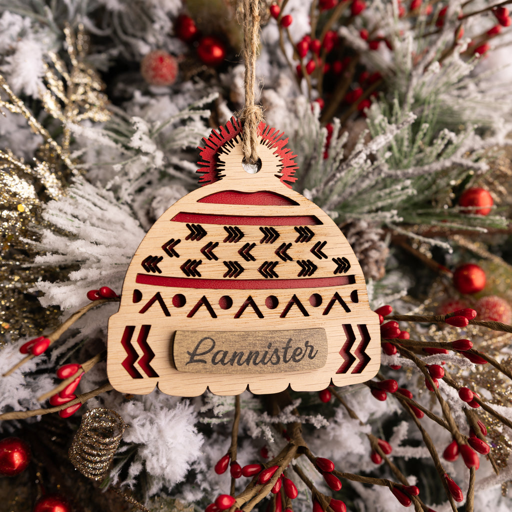 Winter Beanie Ornament - Personalized